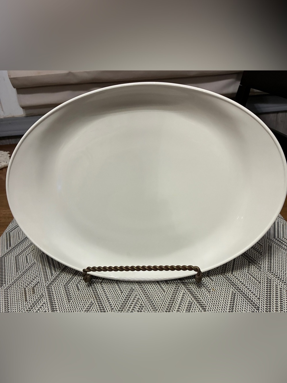 Vintage Centura by Corning Oval White Platter 9"X12 1/2" Plate Serving Platter